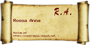 Rossa Anna névjegykártya